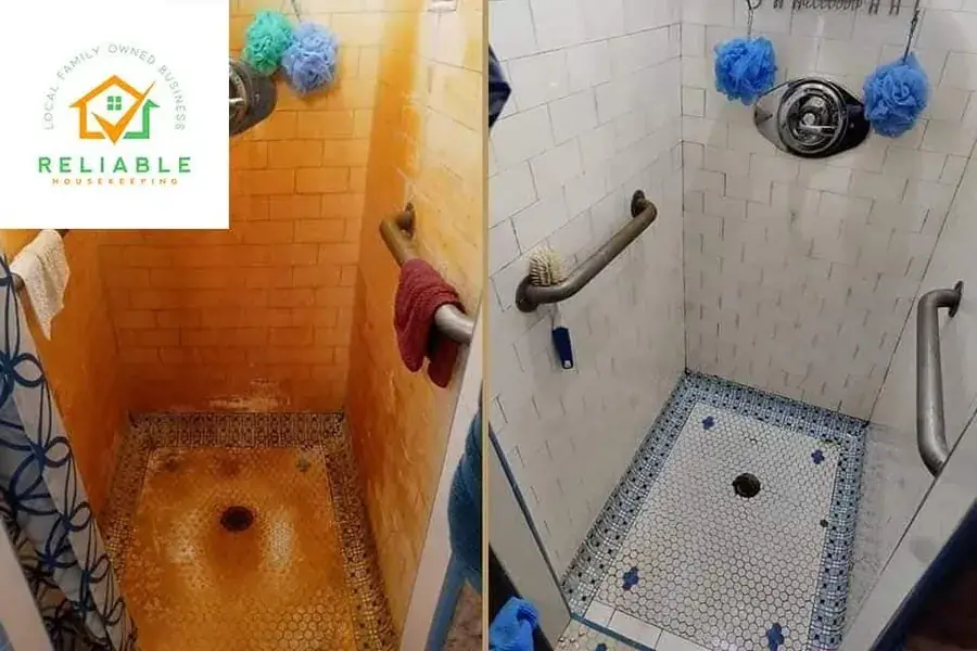 Shower before and after deep cleaning